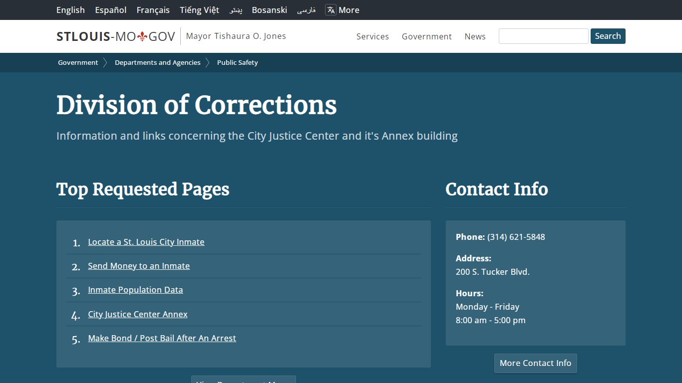Division of Corrections - St. Louis